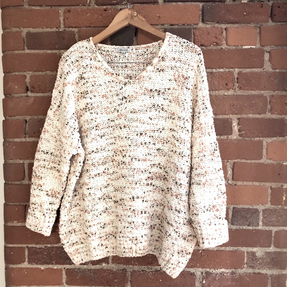 Cozy Oversized White Birch Sweater
